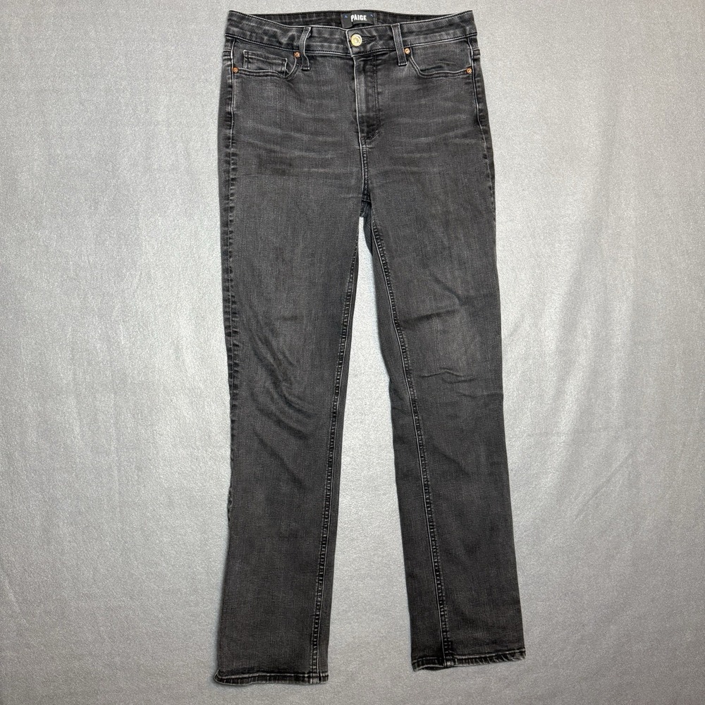 Paige Cindy Jeans Black Straight Leg Denim Women's 28 Waist
